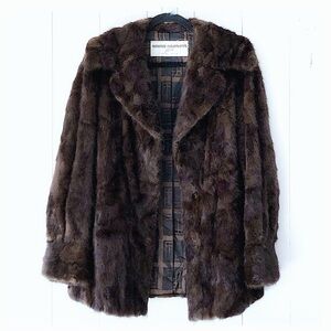 Vintage Roberts-Neustadter Furs Real Fur Luxury Coat Rich Brown Siz…